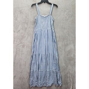 RAVIYA Swim Cover Up Womens Size XL Striped Maxi Dress Tiered Sleeveless Casual